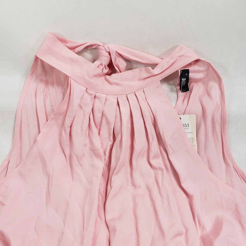 BTFBM Womens Halter Neck Ruffle Mini Dress Size M Pink - Picture 7 of 10